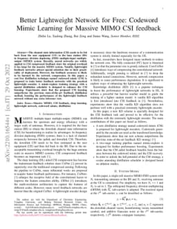Better Lightweight Network for Free: Codeword Mimic Learning for Massive
  MIMO CSI feedback
