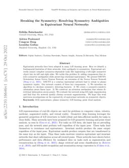 Breaking the Symmetry: Resolving Symmetry Ambiguities in Equivariant
  Neural Networks