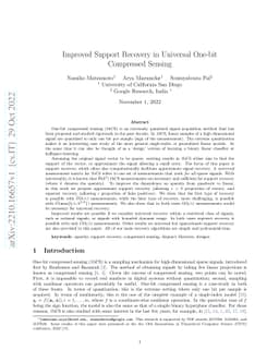 Improved Support Recovery in Universal One-bit Compressed Sensing