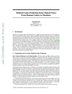 Medical Codes Prediction from Clinical Notes: From Human Coders to
  Machines