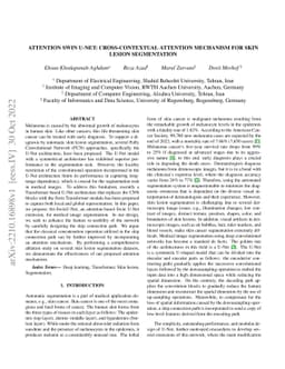 Attention Swin U-Net: Cross-Contextual Attention Mechanism for Skin
  Lesion Segmentation