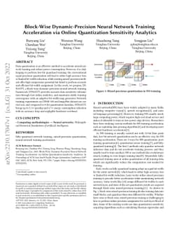 Block-Wise Dynamic-Precision Neural Network Training Acceleration via
  Online Quantization Sensitivity Analytics