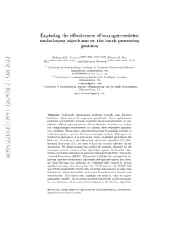 Exploring the effectiveness of surrogate-assisted evolutionary
  algorithms on the batch processing problem