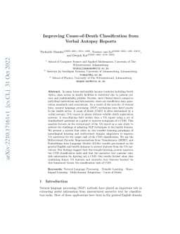 Improving Cause-of-Death Classification from Verbal Autopsy Reports