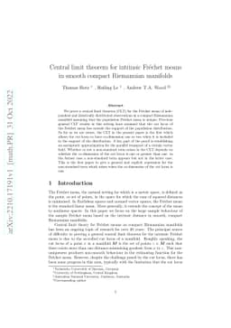 Central limit theorem for intrinsic Frechet means in smooth compact
  Riemannian manifolds