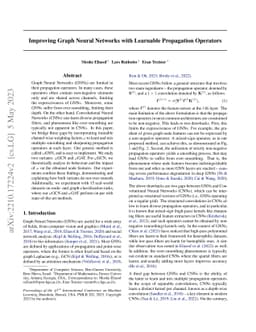 Improving Graph Neural Networks with Learnable Propagation Operators