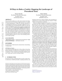 50 Ways to Bake a Cookie: Mapping the Landscape of Procedural Texts