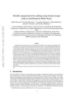 Flexible categorization for auditing using formal concept analysis and
  Dempster-Shafer theory