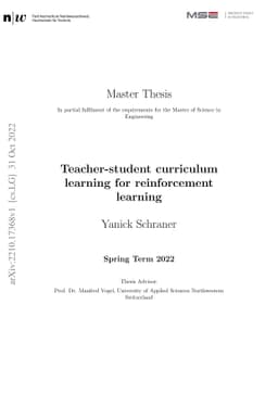 Teacher-student curriculum learning for reinforcement learning