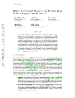 Query Refinement Prompts for Closed-Book Long-Form Question Answering