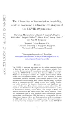 The interaction of transmission intensity, mortality, and the economy: a
  retrospective analysis of the COVID-19 pandemic