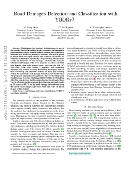 Road Damages Detection and Classification with YOLOv7