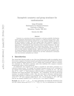 Asymptotic symmetry and group invariance for randomization
