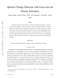Quickest Change Detection with Leave-one-out Density Estimation
