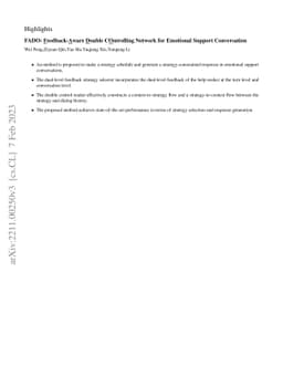 FADO: Feedback-Aware Double COntrolling Network for Emotional Support
  Conversation
