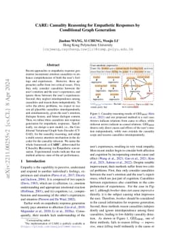 CARE: Causality Reasoning for Empathetic Responses by Conditional Graph
  Generation