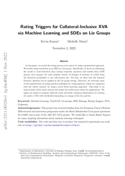 Rating Triggers for Collateral-Inclusive XVA via Machine Learning and
  SDEs on Lie Groups