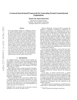 A General Search-based Framework for Generating Textual Counterfactual
  Explanations