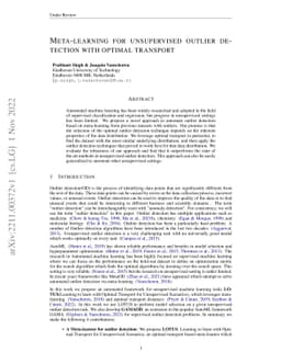 Meta-Learning for Unsupervised Outlier Detection with Optimal Transport