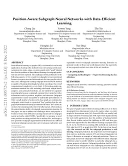 Position-Aware Subgraph Neural Networks with Data-Efficient Learning