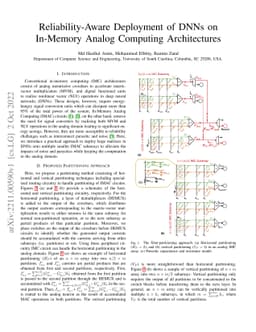 Reliability-Aware Deployment of DNNs on In-Memory Analog Computing
  Architectures