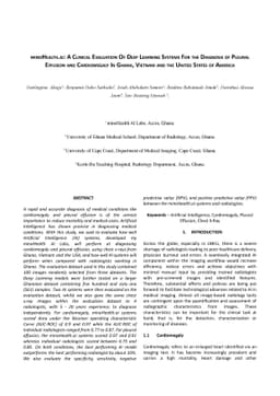 minoHealth.ai: A Clinical Evaluation Of Deep Learning Systems For the
  Diagnosis of Pleural Effusion and Cardiomegaly In Ghana, Vietnam and the
  United States of America