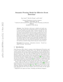 Semantic Pivoting Model for Effective Event Detection