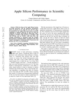 Apple Silicon Performance in Scientific Computing