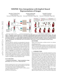 VIINTER: View Interpolation with Implicit Neural Representations of
  Images