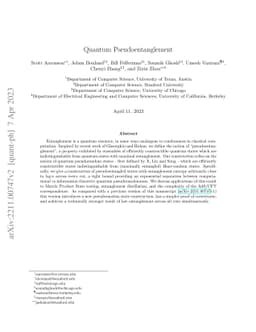Quantum Pseudoentanglement