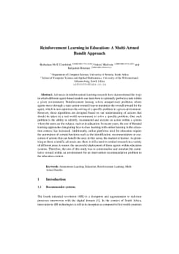 Reinforcement Learning in Education: A Multi-Armed Bandit Approach