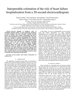 Interpretable estimation of the risk of heart failure hospitalization
  from a 30-second electrocardiogram