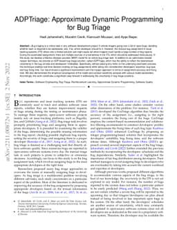 ADPTriage: Approximate Dynamic Programming for Bug Triage