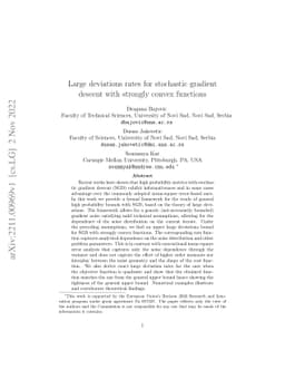 Large deviations rates for stochastic gradient descent with strongly
  convex functions