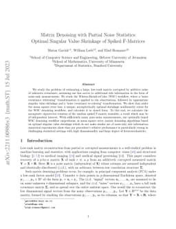 Matrix Denoising with Partial Noise Statistics: Optimal Singular Value
  Shrinkage of Spiked F-Matrices