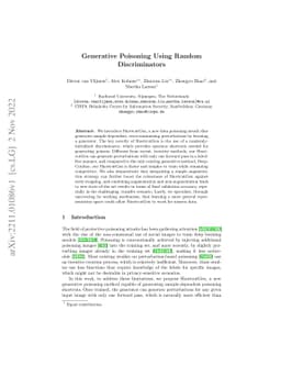 Generative Poisoning Using Random Discriminators