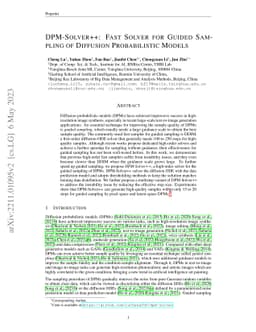 DPM-Solver++: Fast Solver for Guided Sampling of Diffusion Probabilistic Models