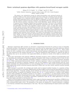 Faster variational quantum algorithms with quantum kernel-based
  surrogate models
