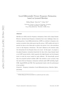 Local Differentially Private Frequency Estimation based on Learned
  Sketches