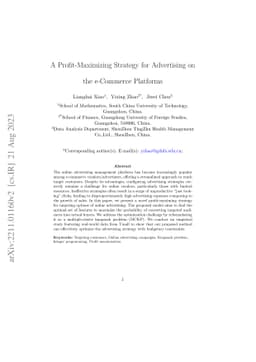 A Profit-Maximizing Strategy for Advertising on the e-Commerce Platforms