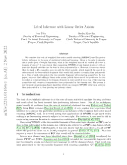 Lifted Inference with Linear Order Axiom