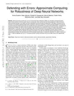 Defending with Errors: Approximate Computing for Robustness of Deep
  Neural Networks