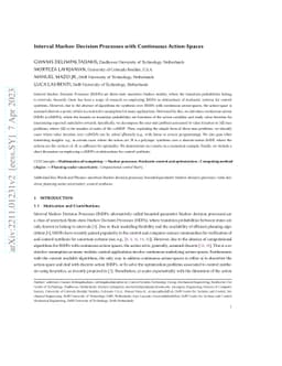Interval Markov Decision Processes with Continuous Action-Spaces