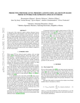 Predicting phoneme-level prosody latents using AR and flow-based Prior
  Networks for expressive speech synthesis