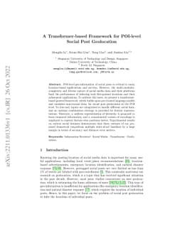 A Transformer-based Framework for POI-level Social Post Geolocation