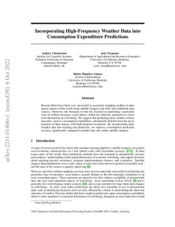 Incorporating High-Frequency Weather Data into Consumption Expenditure
  Predictions