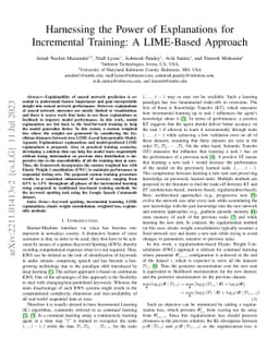Harnessing the Power of Explanations for Incremental Training: A
  LIME-Based Approach