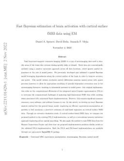 Fast Bayesian estimation of brain activation with cortical surface fMRI
  data using EM