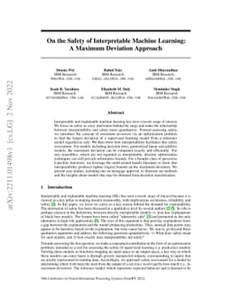 On the Safety of Interpretable Machine Learning: A Maximum Deviation
  Approach