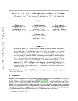 Sensor Control for Information Gain in Dynamic, Sparse and Partially
  Observed Environments